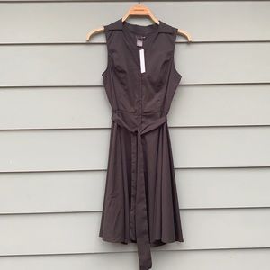 Aqua black sleeveless fit and flare dress